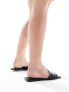 Фото #5 товара ASOS DESIGN Wide Fit Fig square toe flat sandals in black