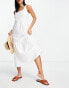 Фото #1 товара Urban Classics sleeveless midi smock dress in white