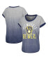 Women's Gray, Navy Milwaukee Brewers Home Run Tri-Blend Short Sleeve T-shirt