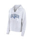 Women's White/Gray Air Force Falcons Arch Logo Striped Notch Neck Pullover Hoodie