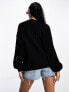 Фото #3 товара Hollister knitted cardigan in black