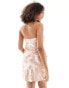 Фото #2 товара Pretty Lavish embellished bandeau mini dress in deep blush