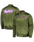 ფოტო #1 პროდუქტის Men's Olive Toronto Raptors Hardwood Classics Retro Satin Full-Zip Jacket