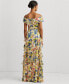 ფოტო #2 პროდუქტის Women's Ruffled Floral Off-The-Shoulder Gown