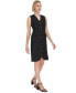 ფოტო #2 პროდუქტის Women's V-Neck Button-Front Sleeveless Shirtdress