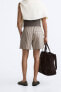 Striped linen - cotton blend bermuda shorts