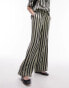 Topshop co-ord stripe linen straight leg trouser in multi