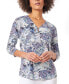 Фото #1 товара Petite Paisley-Print 3/4-Sleeve Top