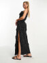 In The Style ruffle detail cami maxi dress in black spot print