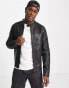 Фото #2 товара Jack & Jones Essentials faux leather biker jacket in black