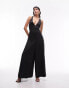 Фото #1 товара Topshop lattice back wide leg jumpsuit in black