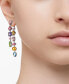 ფოტო #6 პროდუქტის Silver-Tone Crystal Mixed Cut Front & Back Asymmetrical Drop Earrings