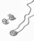 ფოტო #1 პროდუქტის Sparkling Round Cubic Zirconia Stone Necklace and Heart Earring Gift Set