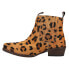 Roper Dustt Ii Leopard Square Toe Chelsea Booties Womens Brown Casual Boots 09-0