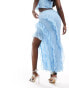 In The Style frill maxi skirt co-ord in baby blue