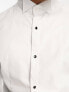 ASOS DESIGN easy iron slim sateen formal dress shirt with bib in white