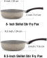 Фото #2 товара Nonstick Saute Skillet Pans 8 inch + 9.5 inch 2pc Set, Ceramic Marble Coating Deep Frying Pan Wok Stir-Fry Saute Pan, Earth