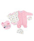 ფოტო #1 პროდუქტის Baby Girls Mouse 5 Piece Velour Layette Gift Set