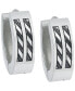 ფოტო #1 პროდუქტის Sutton Stainless Steel Etched Stripes Huggie Earring Set