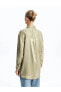 Фото #1 товара LCW Modest Çizgili Oversize Saten Kadın Gömlek Tunik