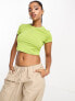 Фото #3 товара Monki shrunken baby crop top in bright