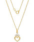 Фото #3 товара Disney children's Princess Heart & Tiara 15" Pendant Necklace in 14k Gold