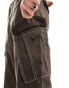 Weekday Tore wide leg cargo trousers in Dark brown