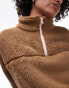 Фото #2 товара Levi's Canyon half zip sherpa borg sweatshirt in brown