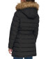 Фото #4 товара Women's Belted Faux-Fur-Trim Hooded Puffer Coat, Created for Macy's