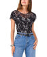 Фото #1 товара Women's Printed Ruffle-Sleeve Mesh Top