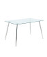 Фото #6 товара 51" Rectangular Glass Dining Table, Chrome Metal Legs