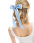 Reclaimed Vintage hair bow with frills in blue