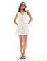 Фото #1 товара Mango linen mix co-ord shorts in white