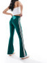 Фото #7 товара adidas Originals three stripe flared leggings in collegiate green