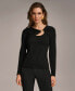 Фото #1 товара Women's Cutout Sweater With Hardware Detail