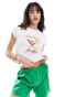 Фото #1 товара ASOS DESIGN baby tee with chilli martini drink graphic in white