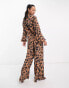 Фото #4 товара Never Fully Dressed wide leg jumpsuit in leopard print