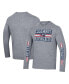 Men's Heather Gray Distressed Columbus Blue Jackets Tri-Blend Dual-Stripe Long Sleeve T-shirt