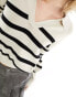 Фото #4 товара Noisy May knitted stripe polo in oatmeal