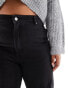 ASOS DESIGN Curve cropped comfort stretch straight leg jean in black