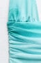 Фото #8 товара Платье из полупрозрачной ткани с принтом с горловиной халтер ZARA