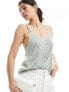 JDY broderie knit vest in mint M - фото #1