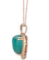 ფოტო #2 პროდუქტის Chocolatier® Aquaprase & Diamond (1/3 ct. t.w.) Heart 18" Pendant Necklace in 14k Rose Gold