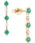 ფოტო #2 პროდუქტის Emerald (3/4 ct. t.w.) & Diamond (1/10 ct. t.w.) Linear Drop Earrings in 14k Gold (Also in Ruby & Sapphire)