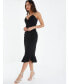 ფოტო #4 პროდუქტის Women's Embellished Strap Wrap Midi Dress