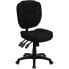 Фото #4 товара Mid-Back Black Fabric Multifunction Ergonomic Swivel Task Chair