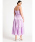 Фото #2 товара Plus Size Tiered Satin Maxi Dress - 26, Pastel Lilac