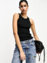 Фото #1 товара NA-KD ribbed tank top in black