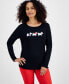 Фото #1 товара Women's Holiday Lane Scottie Walk Long-Sleeve Top, Created for Macy's