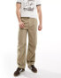 Фото #4 товара ONLY & SONS loose fit cord trouser in beige